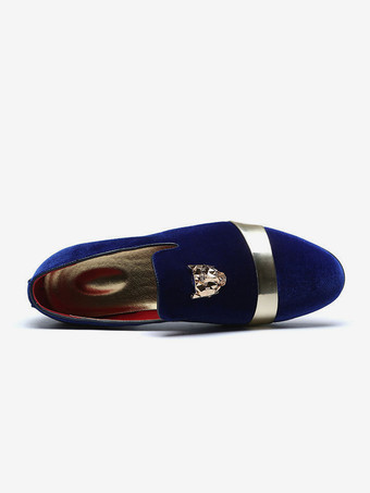 スエード メンズ ローファー ラウンドトゥ デザイン フラット スリッポン プロムシューズ