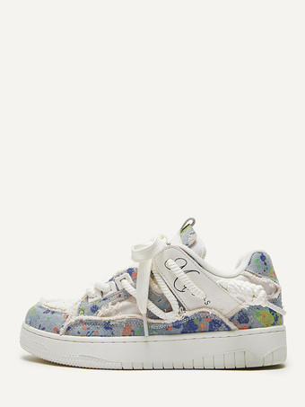 ブルー メンズ ブラック スニーカー ラウンドトゥ レースアップ スケートスニーカー