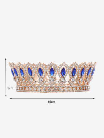 ビクトリア朝の合金製ティアラ、クラウン、クリスタル、合成宝石、女性用ヘッドウェア