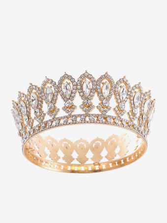 ビクトリア朝の合金製ティアラ、クラウン、クリスタル、合成宝石、女性用ヘッドウェア