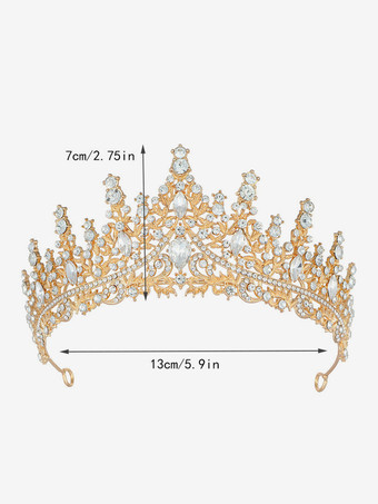 女性用合金ティアラ クイーン プリンセス クリスタル 合成宝石 ヴィンテージ クラウン