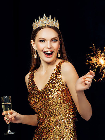 女性用合金ティアラ クイーン プリンセス クリスタル 合成宝石 ヴィンテージ クラウン