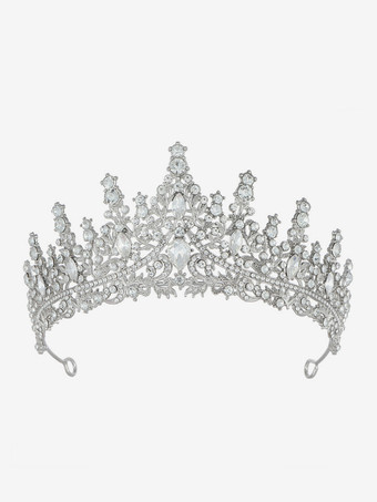 女性用合金ティアラ クイーン プリンセス クリスタル 合成宝石 ヴィンテージ クラウン