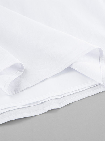 ホワイト 100% コットン レディース マキシドレス - スパゲッティストラップ ルーシュバスト サンドレス - セクシーな V ネック ラッフルトリム ビーチ バケーション ロングドレス 2026