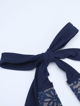 ネイビーブルーのホルターネックレディースマキシドレス - アシンメトリーレースパッチワークバックレスガウン - セクシーなボディコンサマーバースデーパーティーウェア 2026