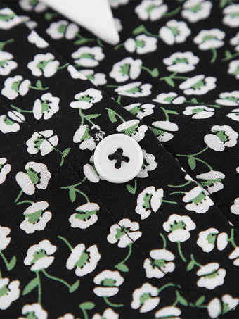 ヴィンテージ風フローラル柄レディースティードレス - パフスリーブ ベルト付きミニドレス - ポインテッドカラー ロマンティックなデートナイトコーデ 2026