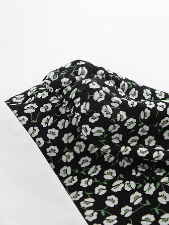 ヴィンテージ風フローラル柄レディースティードレス - パフスリーブ ベルト付きミニドレス - ポインテッドカラー ロマンティックなデートナイトコーデ 2026