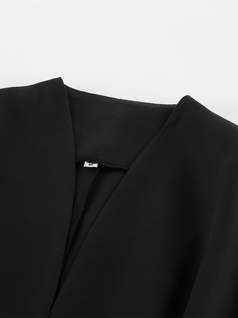 アワーグラス テーラード レディース ブラック ブレザー - ストラクチャードショルダー シングルブレスト シンチジャケット - コーポレートコア カジュアル ワークウェア アウター 2026