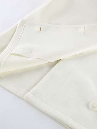 クリーム色のノッチドラペルレディースブレザー - オーバーサイズシングルブレストジャケット - 落ち着いたミニマリストストリートカジュアル春コーデ 2026