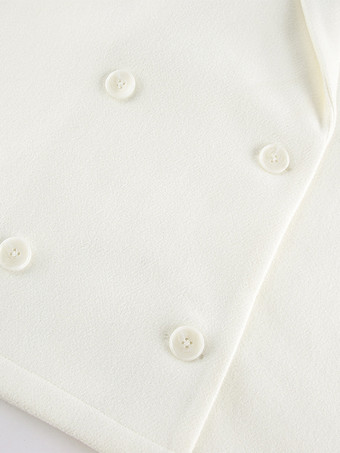 クリーム色のノッチドラペルレディースブレザー - オーバーサイズシングルブレストジャケット - 落ち着いたミニマリストストリートカジュアル春コーデ 2026