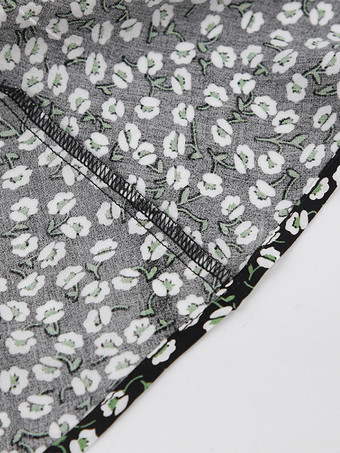 ヴィンテージ風フローラル柄レディースティードレス - パフスリーブ ベルト付きミニドレス - ポインテッドカラー ロマンティックなデートナイトコーデ 2026