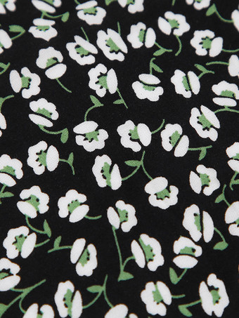 ヴィンテージ風フローラル柄レディースティードレス - パフスリーブ ベルト付きミニドレス - ポインテッドカラー ロマンティックなデートナイトコーデ 2026