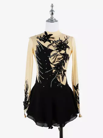 black and gold ice skating dress Figure Skating Dress #SD394 – Skating Spirit