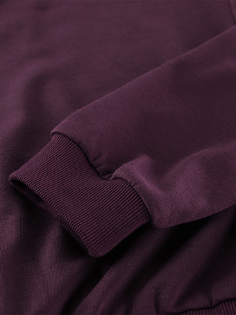 アクティブな女性のためのアスレジャースタイルセット - プラム色のフード付きジップアップワイドレッグトラックスーツ - 2026年春のラウンジヨガウェア