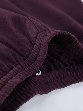 アクティブな女性のためのアスレジャースタイルセット - プラム色のフード付きジップアップワイドレッグトラックスーツ - 2026年春のラウンジヨガウェア