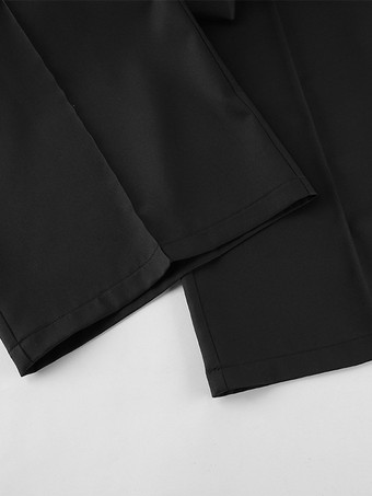 オフィスレディ向け砂時計型ブレザーセット - ブラック モダン プリーツ ウエスト絞りテーラリング - 2026年春のワークウェアスーツ