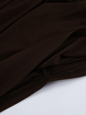 シックなレディースコーヒーボディコンドレス - セクシーなギャザーデザイン長袖ミニカット - ミニマリストスプリングクラブウェア2026