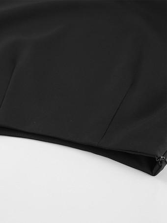 エレガントなレディース2点セット - ヴィンテージペプラムチューブトップサイドスリットミディスカート - シックな夏のパーティウェア 2026