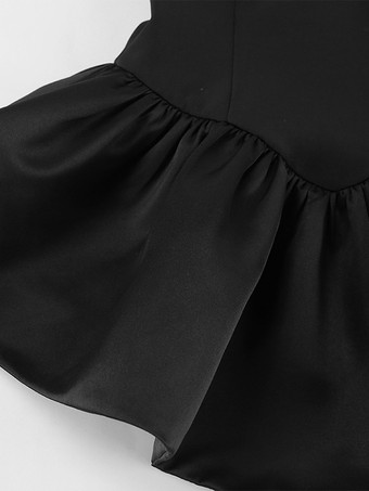 エレガントなレディース2点セット - ヴィンテージペプラムチューブトップサイドスリットミディスカート - シックな夏のパーティウェア 2026