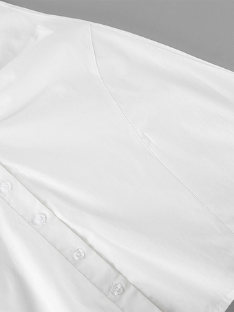 Breathable Cotton Mini Dress Women - White Cottagecore Puff Sleeve Ruched Square Neck - Summer Garden Party Date Night 2026