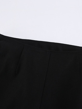 エレガントなツーピースセット レディース トラウザースーツ - ヴィンテージ風の大きな襟、ゴールドボタン、ベルスリーブ - 2026年春のガラ・イブニング衣装