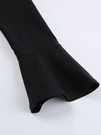 エレガントなツーピースセット レディース トラウザースーツ - ヴィンテージ風の大きな襟、ゴールドボタン、ベルスリーブ - 2026年春のガラ・イブニング衣装