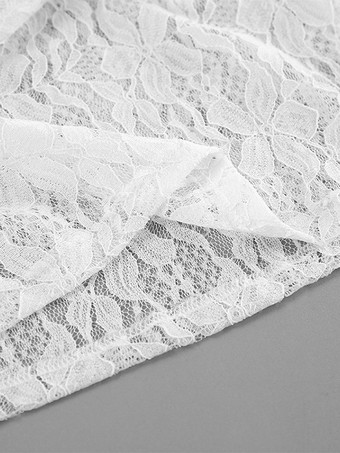 ホワイトフローラルレースのレディースブラウス - エレガントなフリルフレアスリーブシースルートップ - コケットフェアリーコアスプリングナイトアウトクラブウェア2026