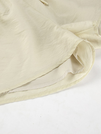 フリルシャツとショートパンツのツーピースセット（レディース） - クリーム色のボヘミアン風フレアスリーブ、フロントタイ - 夏のビーチバケーション衣装 2026