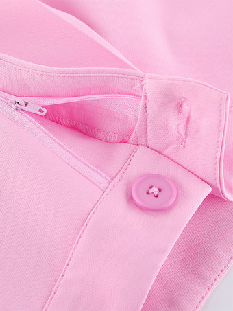 レディース用ノースリーブブレザーセット（ビジネスカジュアル） - ピンクのシックなダブルブレストテーラードカット - 2026年夏のワークスタイル