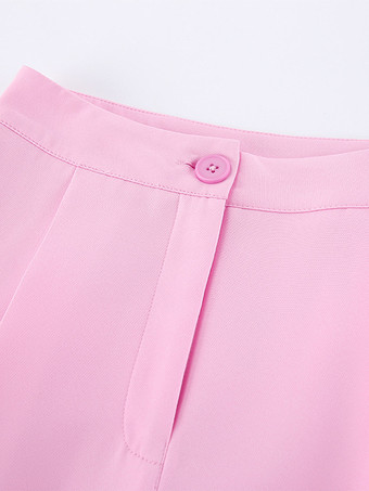 レディース用ノースリーブブレザーセット（ビジネスカジュアル） - ピンクのシックなダブルブレストテーラードカット - 2026年夏のワークスタイル