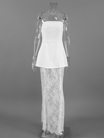 ストラップレストップス＆レースマキシスカート レディースツーピースセット - エレガントなスリムフィット花柄レース - 夏のパーティクラブナイトウェア 2026