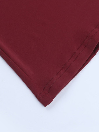 バーガンディ スパンコール レディース ホルターネック マキシドレス - エレガントなギャザー入りボディコン バックレス マーメイドガウン - プロム パーティー衣装 2026