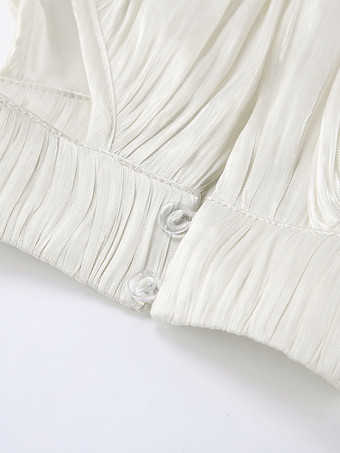 コールドショルダー レディース ホルターブラウス - エレガントなランタンスリーブ ルーズフィット トップス スカーフ付き - フェアリーコア スプリング パーティ トップ 2026