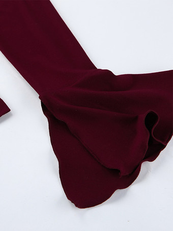 サイドギャザー入りレディース長袖トップス - シックなフレアベルカフスリムフィット - バディ風春ストリートウェア2026