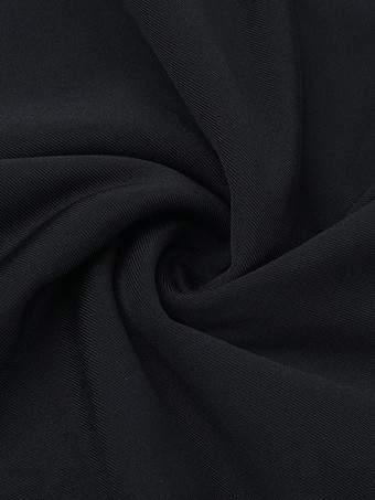 スクエアネックのレディースバブルミニドレス、大きなリボン付き - ブラック、長袖、エレガントなコントラスト - オードリースタイル、春のパーティウェア 2026