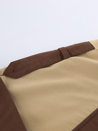 Barn カラーブロック レディース ロングトレンチコート - ユーティリティ ドローストリングウエスト ロングラインフィット - サファリスタイル 春のカジュアルアウター 2026