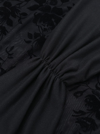 花柄メッシュのレディースミニドレス - セクシーなシースルーギャザーボディコンドレス - Y2K風サマーナイトアウトクラブウェア 2026