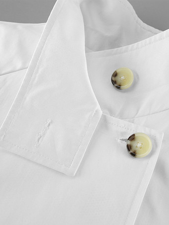 コットン混紡レディーストレンチジャケット - ミニマルなダブルブレスト、ワイドスリーブ、オーバーサイズフィット - 2026年春のカジュアルストリートウェア