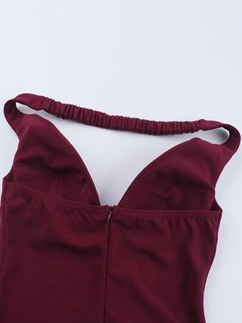 3Dローズペタルヘムバーガンディレディースミニドレス - スカーフ付きロマンティックボディコンドレス - コケットな美学サマーパーティー衣装2026