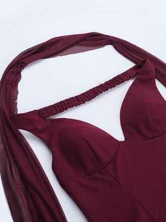 3Dローズペタルヘムバーガンディレディースミニドレス - スカーフ付きロマンティックボディコンドレス - コケットな美学サマーパーティー衣装2026