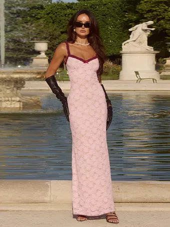 long coquette dress Coquette Princess Satin Maxi Dress