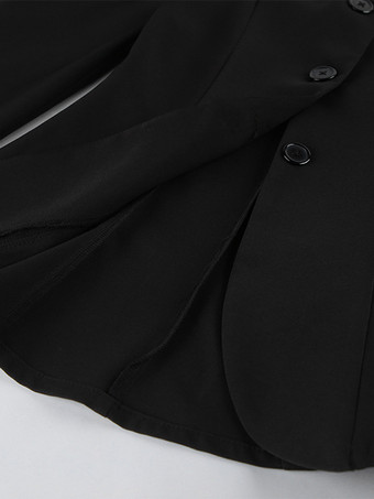 ヴィンテージ風ペプラムブレザー（レディース） - パフスリーブ、スタンドカラー、スリムフィットジャケット - シックな春のパーティアウター 2026