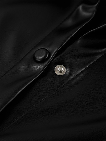 フェイクレザーシャツ レディース ボタンダウン シャケット - ミニマルな襟付き長袖トップス - オーバーサイズ ストリートウェア 春のコーディネート 2026