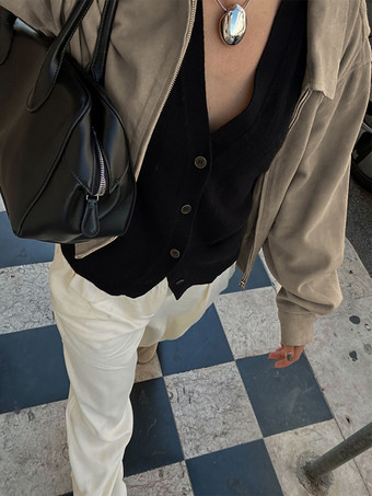 フェイクスエード レディース ボンバージャケット - レトロ ジップアップ ゴム裾 リラックスフィット - 春のカジュアル デイリーウェア 2026