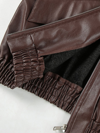 フェイクレザー レディース バイカージャケット - レトロなオーバーサイズ ラペルカラー モトコート - ヴィンテージ ジップアップ ストリートウェア 春のコーディネート 2026