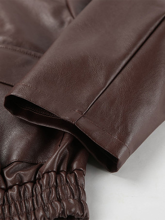 フェイクレザー レディース バイカージャケット - レトロなオーバーサイズ ラペルカラー モトコート - ヴィンテージ ジップアップ ストリートウェア 春のコーディネート 2026