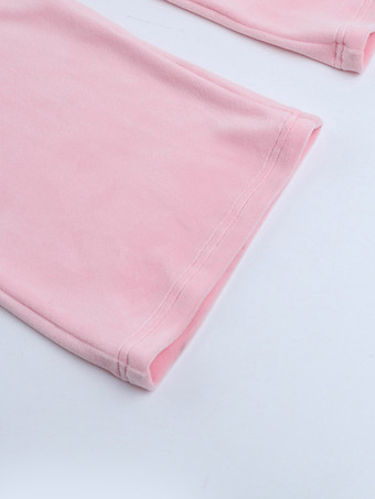 ピンクのレディース2ピーストラックスーツ - トレンディなジップアップクロップドパーカーとストレートパンツ - Y2Kベロアスタイル春のラウンジウェア2026