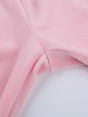 ピンクのレディース2ピーストラックスーツ - トレンディなジップアップクロップドパーカーとストレートパンツ - Y2Kベロアスタイル春のラウンジウェア2026