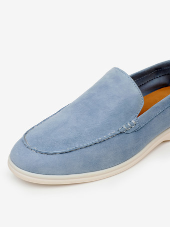 スエード メンズ カジュアル ローファー 本革 ラウンドトゥ スリッポンシューズ