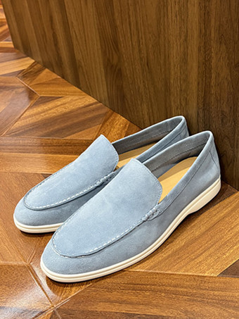 スエード メンズ カジュアル ローファー 本革 ラウンドトゥ スリッポンシューズ